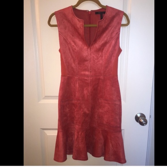 Bcbg Maxazria Gilli Faux Suede Flounce Dress - Picture 3 of 4